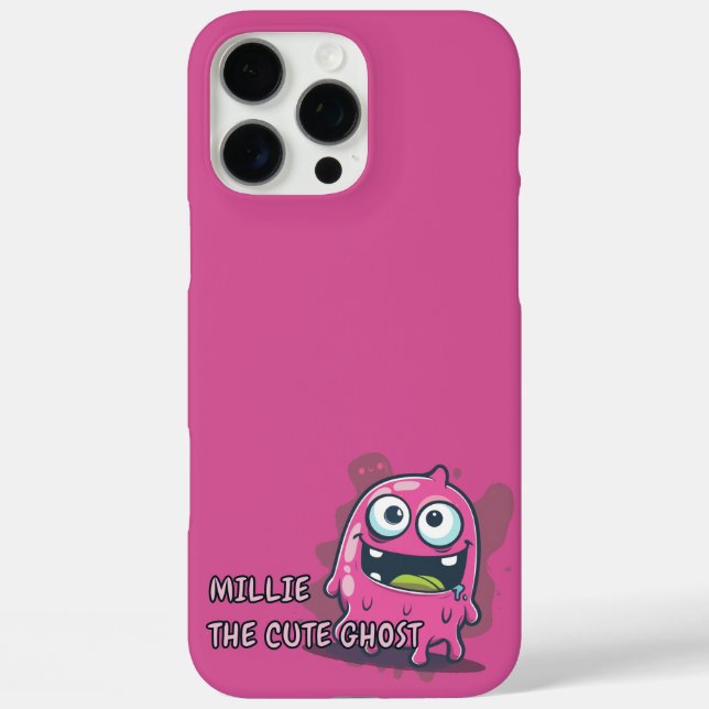Pink Cute Kawaii Ghost Case-Mate iPhone Case (Back)