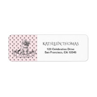 Pink Cute Kitten Baby Shower Return Address Label