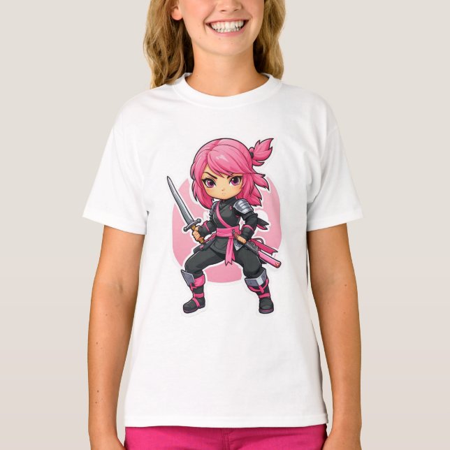 Pink Cute Kitty Cat T-Shirt (Front)