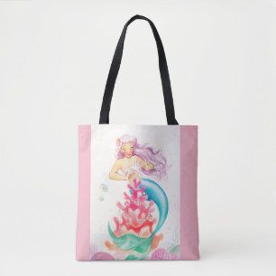 Pink Cute Mermaid Tote