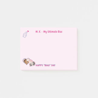 Pink cute minimalist Kdrama Kpop 2 photos girly Post-it Notes