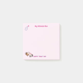 Pink cute minimalist Kdrama Kpop 2 photos girly Post-it Notes