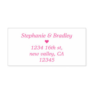 Pink Cute Modern Wedding Self Inking Rubber Stamp