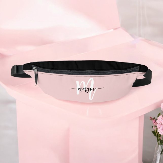 Pink Cute Monogram Name Girl's Script  Bum Bags (Creator Uploaded)
