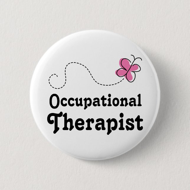 Pink Cute Occupational Therapist 6 Cm Round Badge (Front)