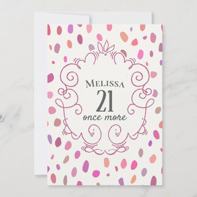 Pink Cute Over The Hill Milestone Birthday Invitation (Front)