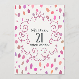 Pink Cute Over The Hill Milestone Birthday Invitation