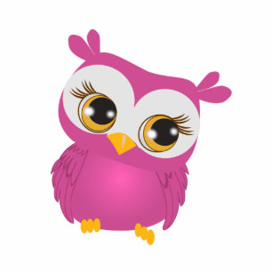 Pink Cute Owl Photo Sculpture