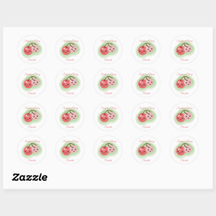 Pink Cute Pair of Cherries Classic Round Sticker