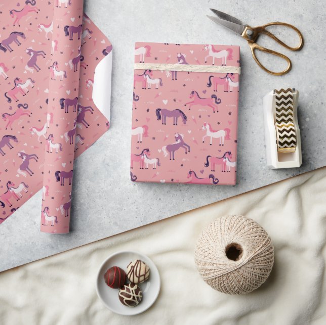 Pink Cute Pony Wrapping Paper (Crafts)