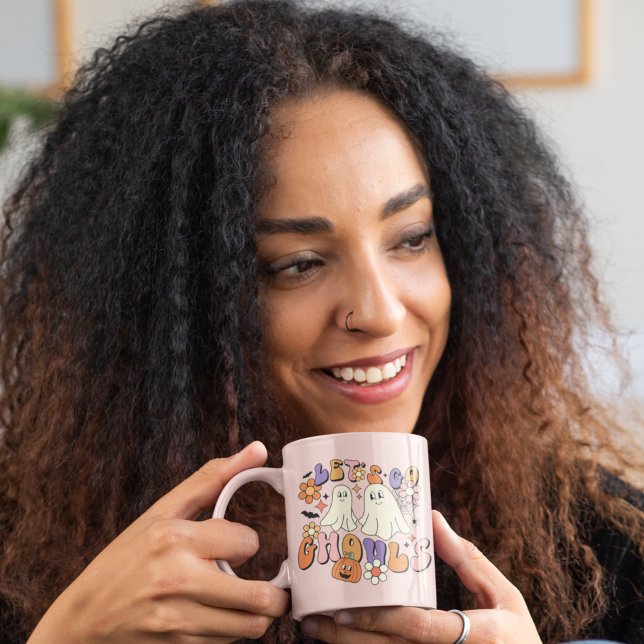 Pink Cute  Retro Halloween Ghosts Ghouls Coffee Mug (Creator Uploaded)