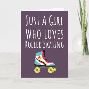 Pink Cute Roller Skating Cards For Baby Girls Kids