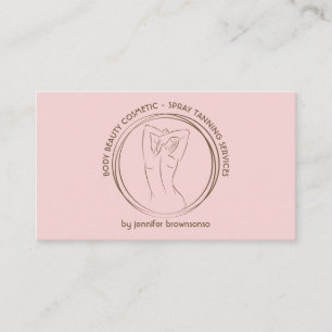 Pink Cute Spray Tan Body Sculpting Contouring Business Card