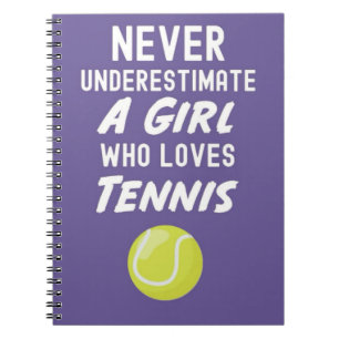 Pink Cute Tennis Gifts For Kids Girls Players Notebook