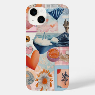 Pink Cute Trendy Preppy Collage Scrapbook Case-Mate iPhone 14 Case