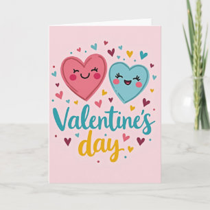Pink Cute Valentines Day Card