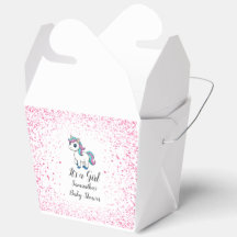 Pink cute watercolor unicorn baby shower