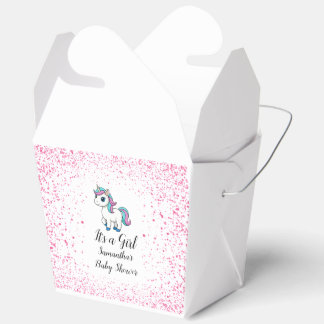 Pink cute watercolor unicorn baby shower Favour Box