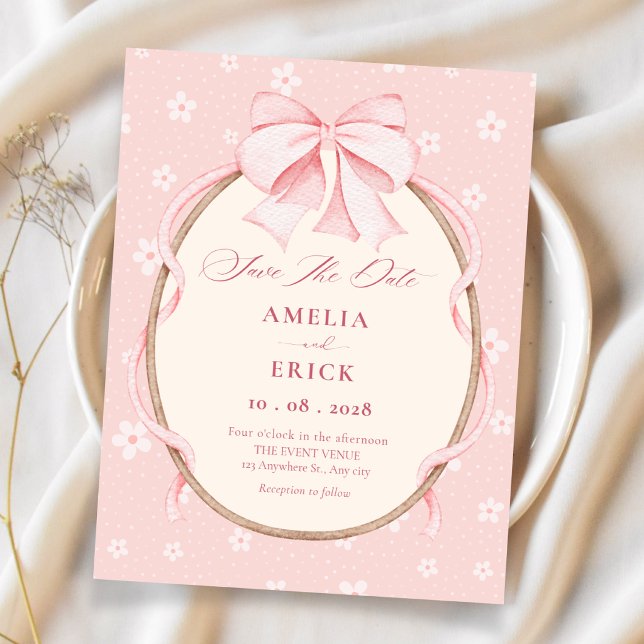 Pink cute wedding save the date (Creator Uploaded)