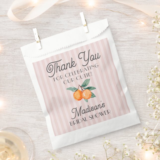 Pink Cutie Main Squeeze Citrus Bridal Shower Favour Bags (Clipped)