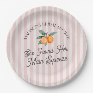 Pink Cutie Main Squeeze Citrus Bridal Shower Paper Plate
