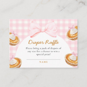 Pink Cutie Pie Baby Shower Diaper Raffle  Enclosure Card