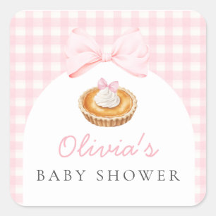 Pink Cutie Pie Baby Shower Square Sticker