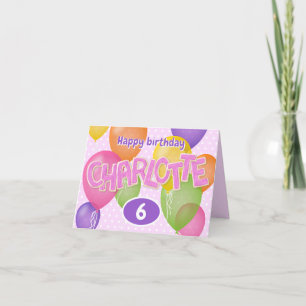 pink cutout letters cookies Charlotte birthday Card
