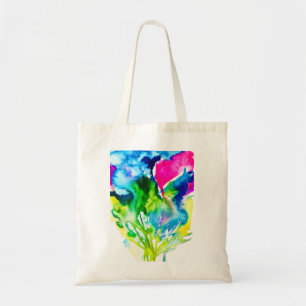 Pink Cyclamen flower abstract watercolor Tote Bag
