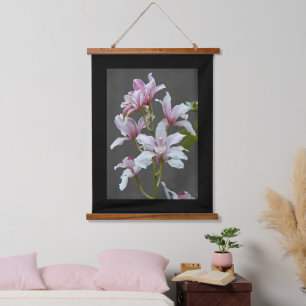 Pink Cymbidium Insigne Orchids Floral Hanging Tapestry