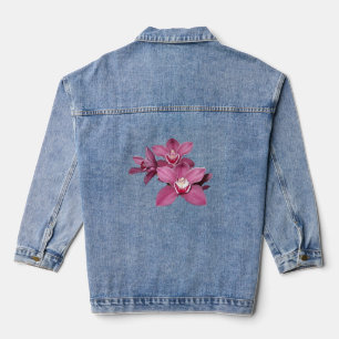 Pink Cymbidium Orchids Denim Jacket