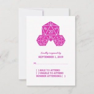 Pink D20 Dice Response Card
