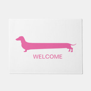 Pink Dachshund door mat