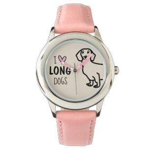 Pink Dachshund Love Girly Cute Funny Meme Watch