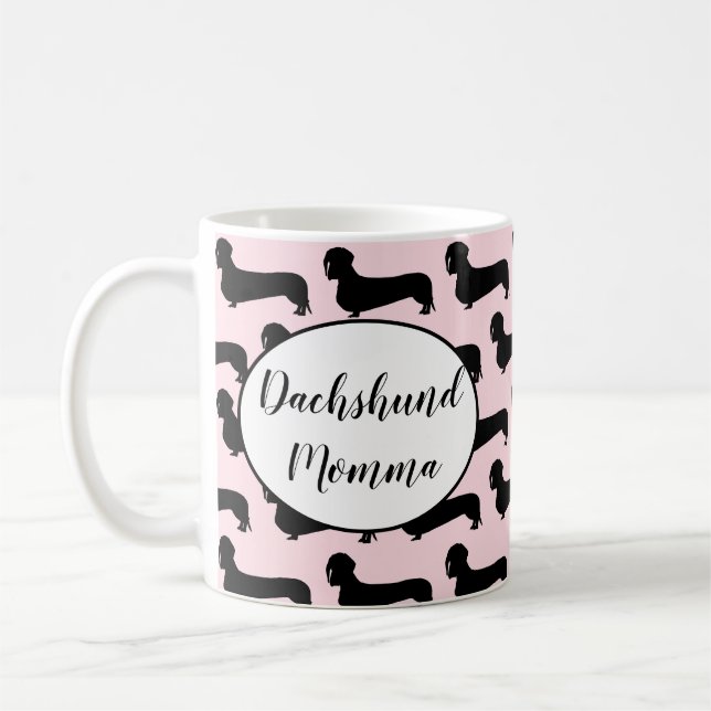 Pink Dachshund Momma Mug (Left)