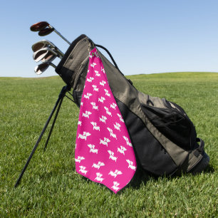 Pink Dachshund Mum Golfer Gift Golf Towel