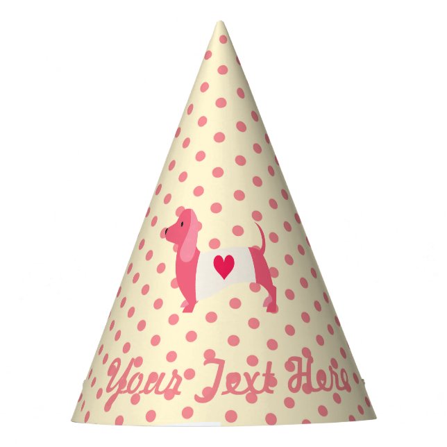 Pink Dachshund Party Hat (Front)