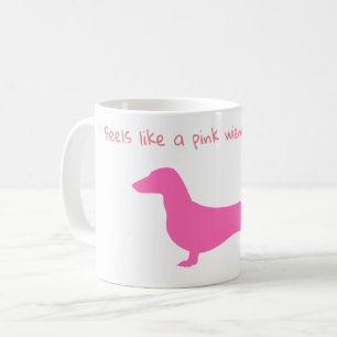 Pink Dachshund Silhouette Mug
