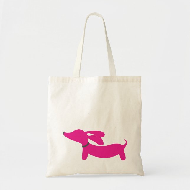 Pink Dachshund Tote Bag (Front)