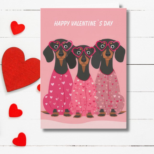  Pink Dachshund Valentine’s Day Card (Creator Uploaded)