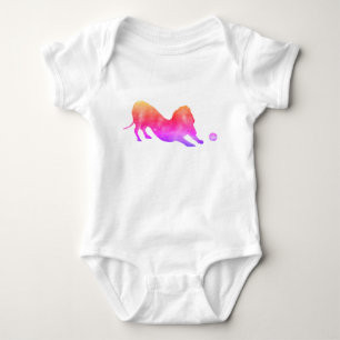 Pink  Dachshund with ball Baby Bodysuit