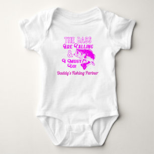 Pink Daddy's Fishing Partner Largemouth Bass Baby Bodysuit
