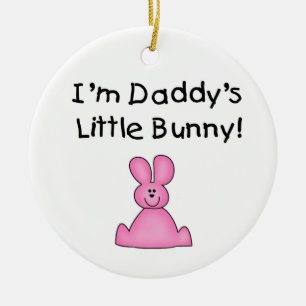 Pink Daddy's Little Bunny T-shirts and Gifts Ceramic Tree Decoration