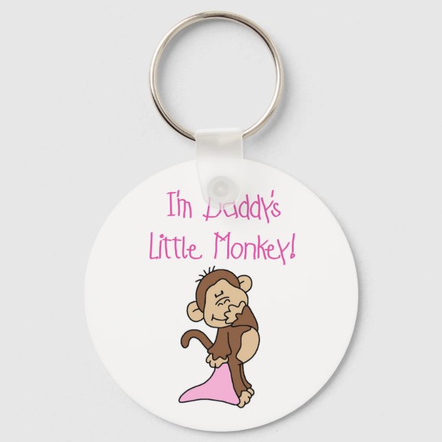 Pink Daddy's Little Monkey Key Ring (Front)