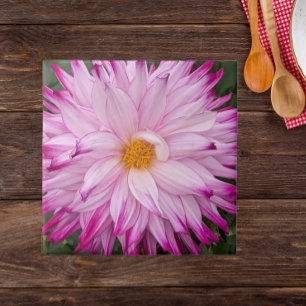 Pink Dahlia Bloom Floral Tile