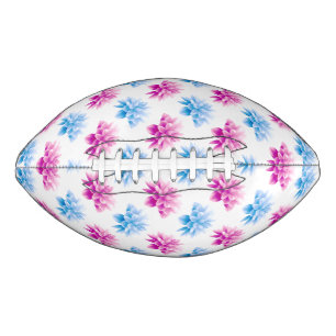 Pink Dahlia, Blue Dahla, Floral Pattern, Flowers American Football