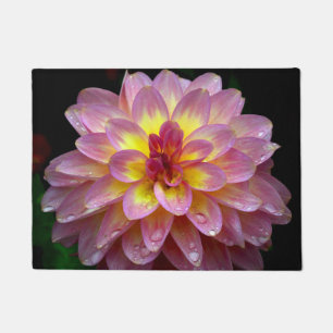 Pink dahlia doormat
