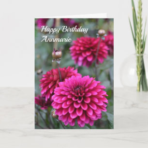 Pink Dahlia Floral Photograph Happy Birthday Card