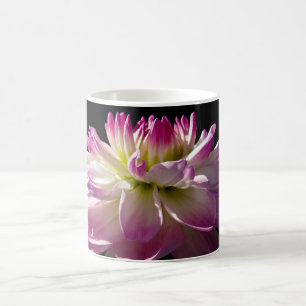 Pink dahlia floral print coffee mug