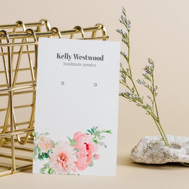 Pink Dahlia Flower Blossom Earring Display Card (Creator Uploaded)